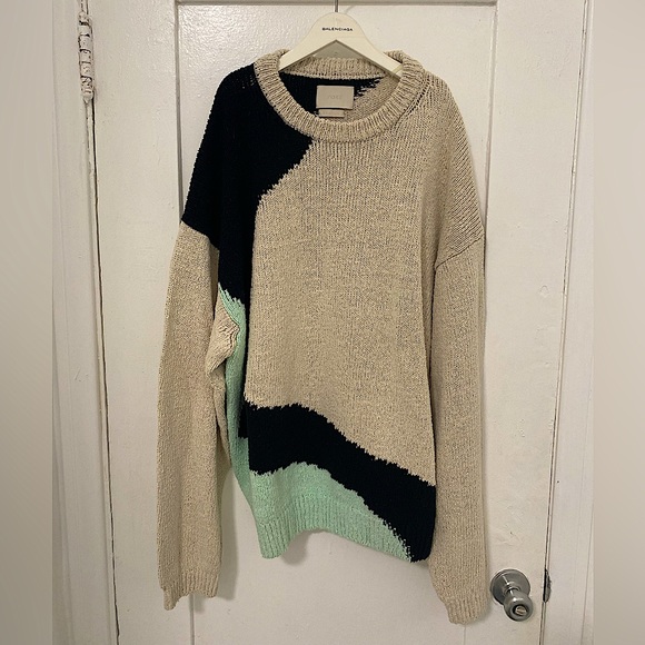 YOKE Tokyo crewneck cotton sweater SZ 3/ US L - Picture 2 of 5